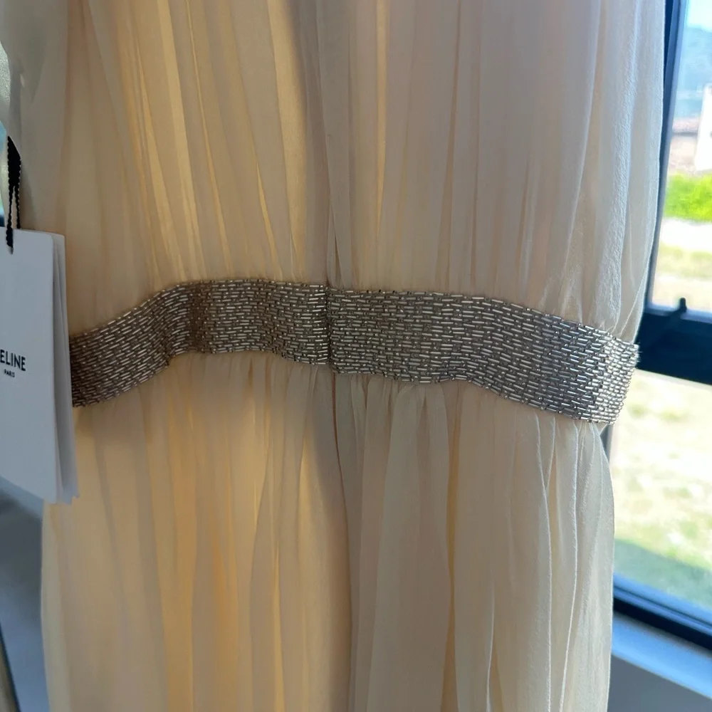 Celine Celine Paris Robe cocktail draper Gown with Embellished Bow - Picture 6 of 11